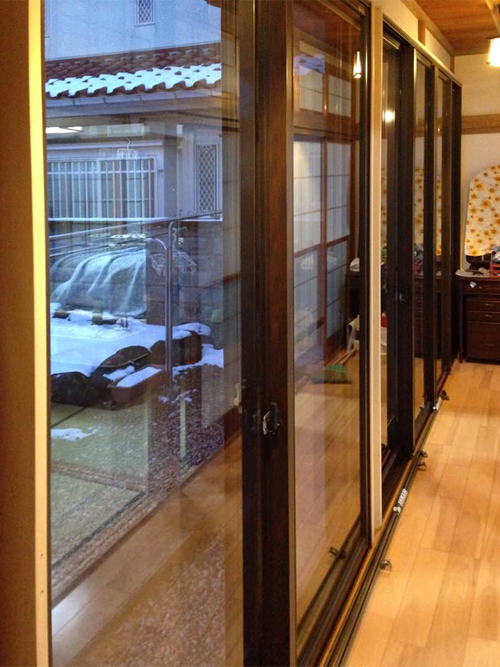 エコ内窓プラマードＵ(リビング、和室、広縁、脱衣室)　那須町S様邸(2015.01.05)広縁